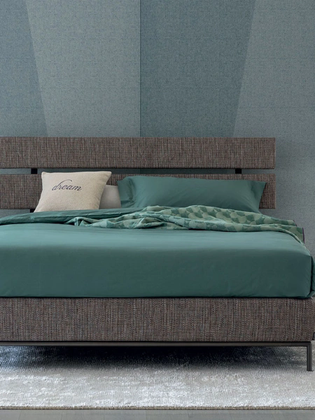 Letto in tessuto con box contenitore Banco di Oggioni