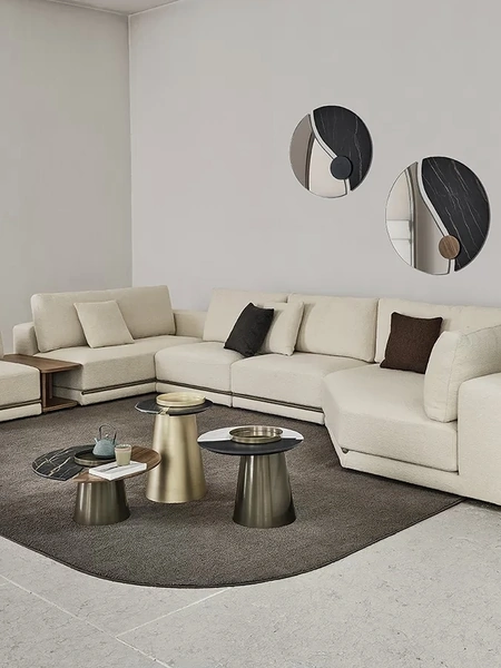 Specchio Luxor con elementi decorativi in SuperMarmo e legno di Bontempi