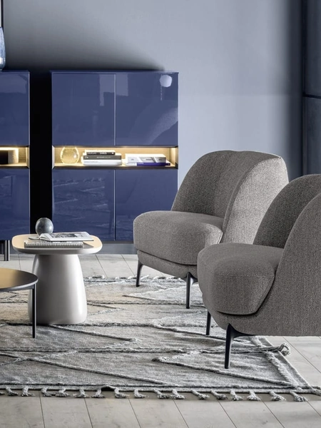 Tavolino di design Cliff in poliuretano laccato opaco di Novamobili