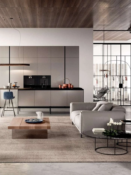 Tavolino multifunzione con top in legno e base in cristallo Markus di Ozzio