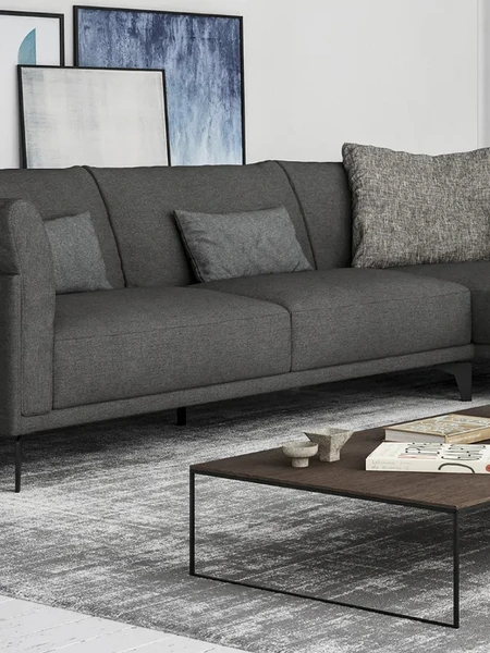 Tavolino rettangolare Nexus con top in legno e struttura in metallo di Doimo Salotti