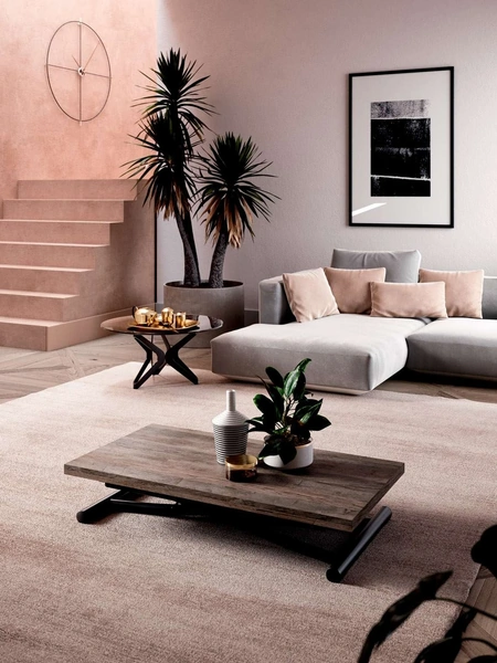 Tavolino trasformabile Mondial in eco legno di Ozzio