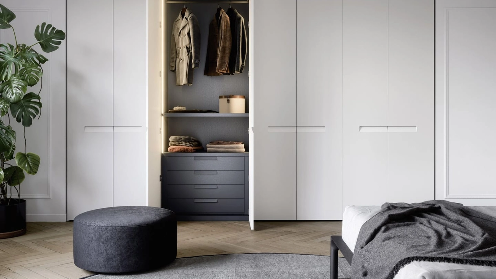 Pouf tondo in tessuto Log di Novamobili