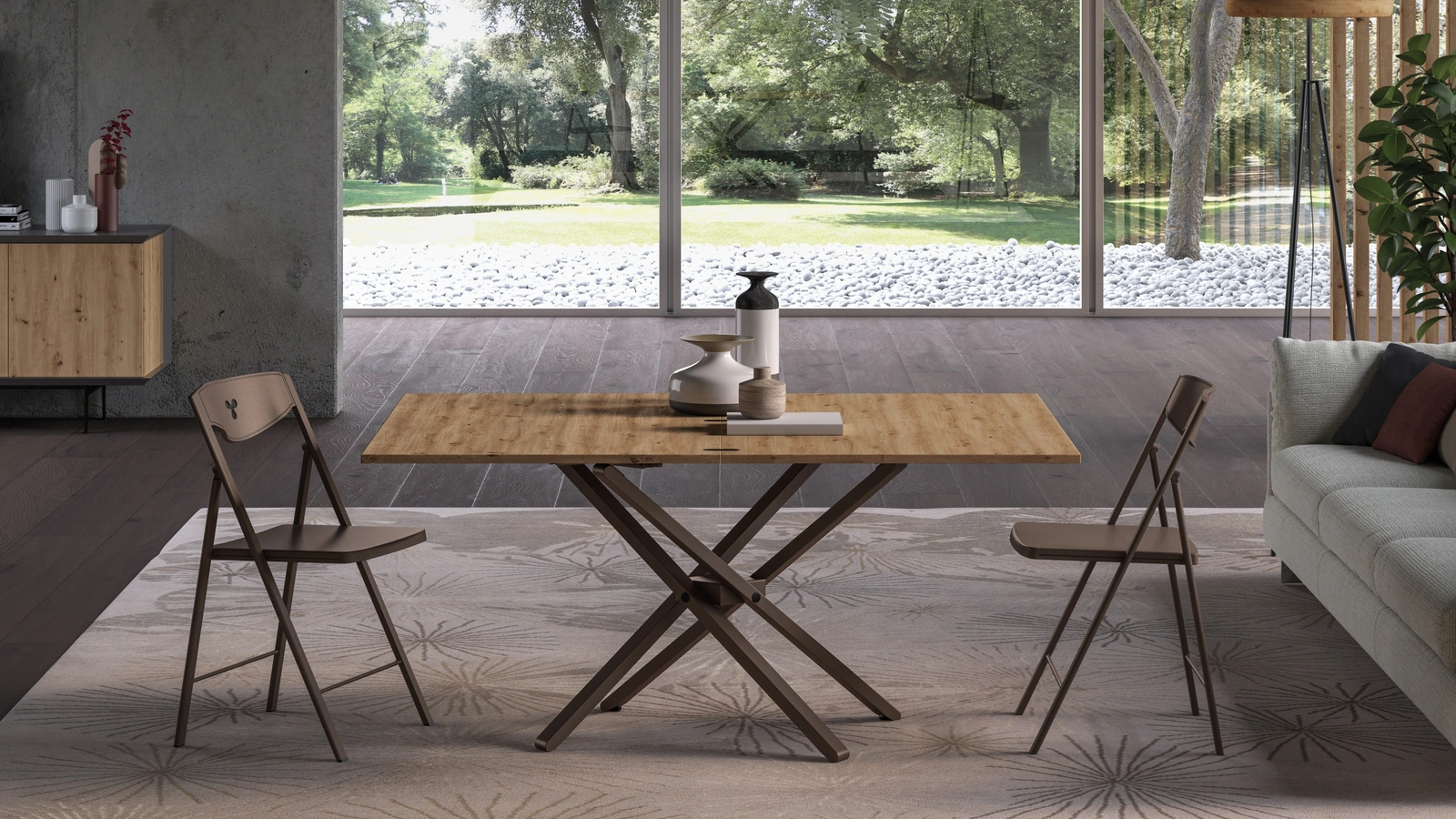 Tavolino trasformabile Shazam regolabile in altezza e lunghezza di Easyline