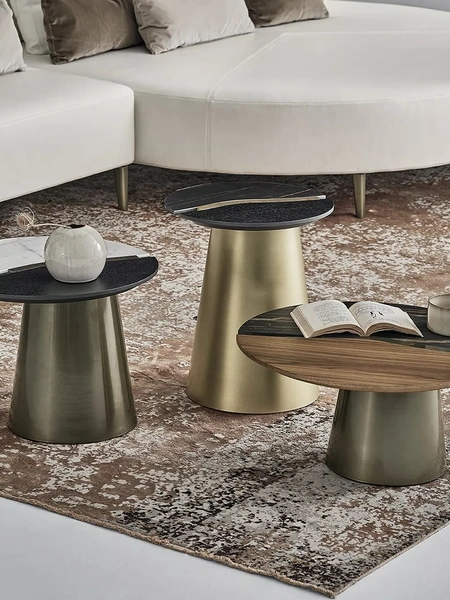 Tavolino Yang in legno e SuperMarmo di Bontempi