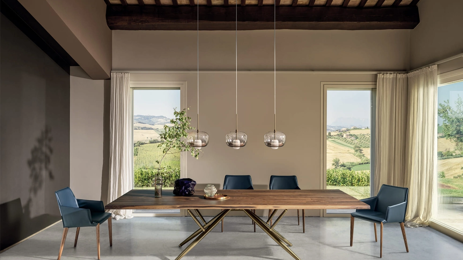 Lampada a sospensione in vetro Blow di Bontempi