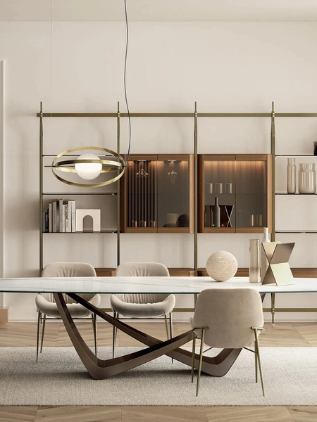 Lampada a sospensione in acciaio e vetro Papillon di Bontempi