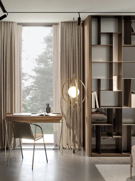 Lampada da terra Papillon Cielo-Terra in acciaio e vetro di Bontempi