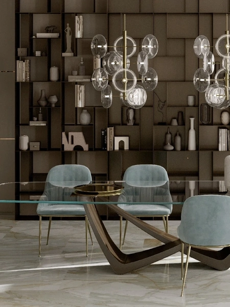 Lampada a sospensione Spark in vetro e ottone di Bontempi