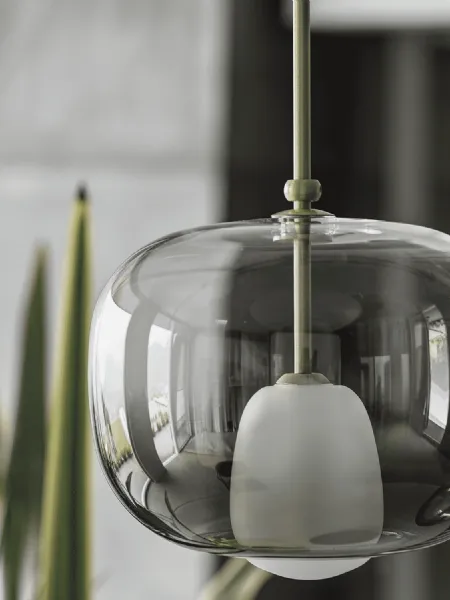 Lampada a sospensione in vetro Blow di Bontempi