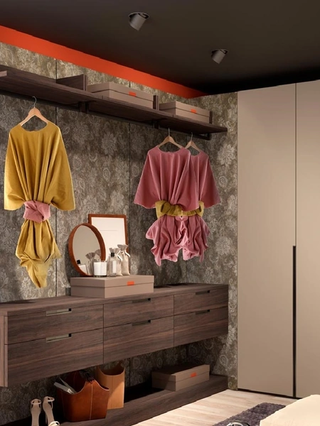 Cabina Armadio in melaminico finitura schienale effetto pelle stampata modello 55D di Ferrimobili