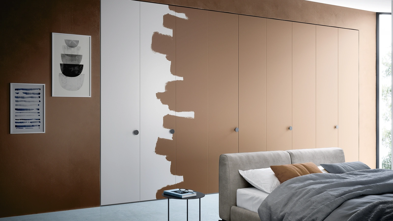 Armadio con ante battenti tinteggiabile a piacere Alfa Intono di Novamobili