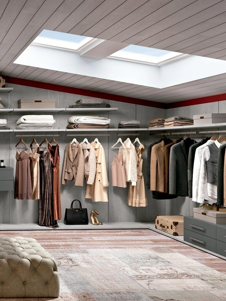 Cabina Armadio mansardata ad angolo Railsystem 10 di Ferrimobili