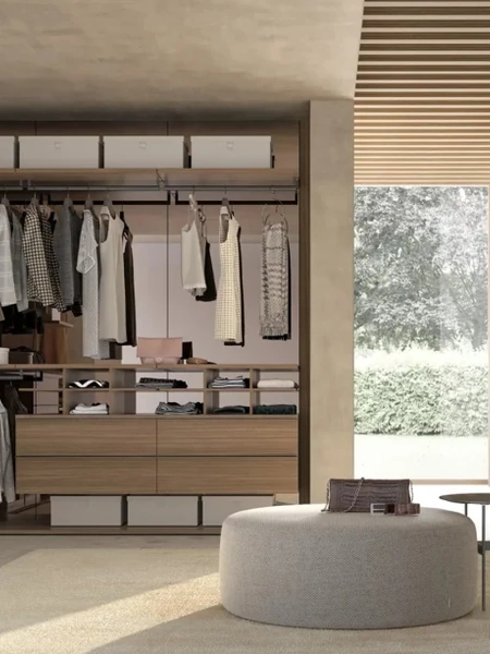 Cabina Armadio angolare Up&Down in melaminico Rovere Caramel di Adok