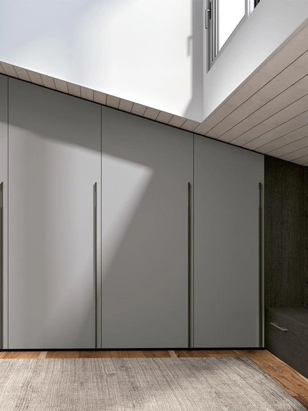 Armadio mansardato in melaminico con zona giorno Composizione 15 di Ferrimobili