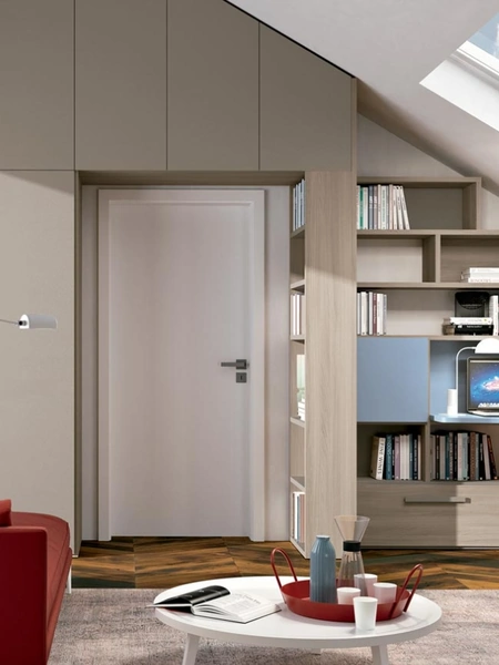 Armadio con ante battenti mansardato con portale Composizione 17 di Ferrimobili