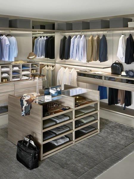 Cabina Armadio Panorama con isola centrale di Sangiacomo