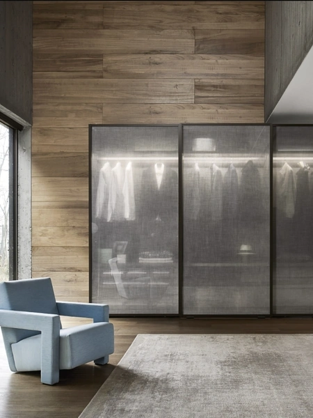 Armadio scorrevole Scrigno in vetro tramato di Sangiacomo