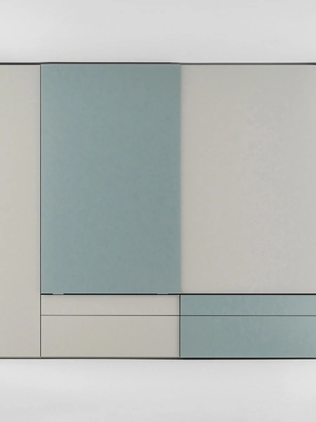 Armadio Freedhome Scorrevole con cassetti in laccato opaco a due colori di Caccaro