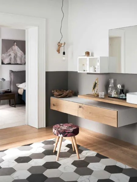 Mobile da Bagno sospeso moderno in legno Gap 01 di Alta Corte