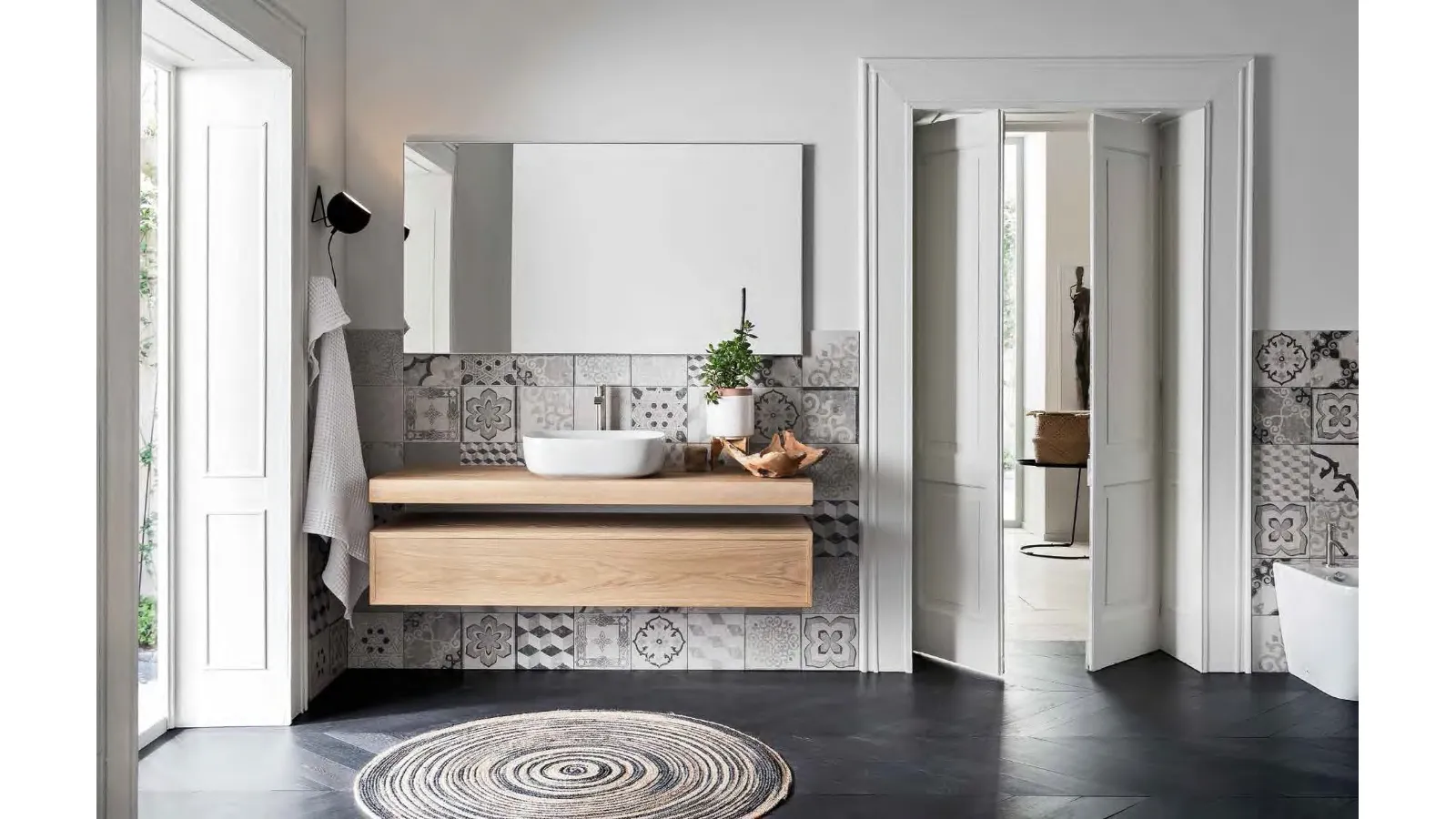 Mobile da Bagno sospeso in legno Teddy 03 di Alta Corte