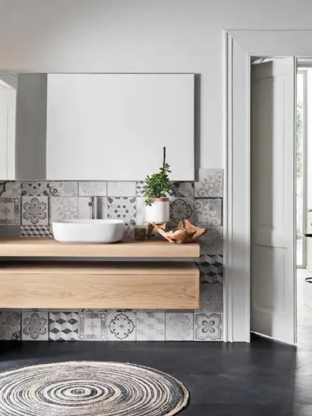 Mobile da Bagno sospeso in legno Teddy 03 di Alta Corte