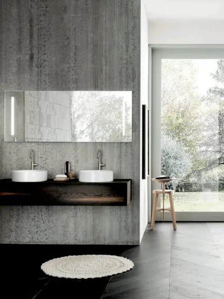 Mobile da Bagno sospeso con doppio lavabo Teddy 01 di Alta Corte