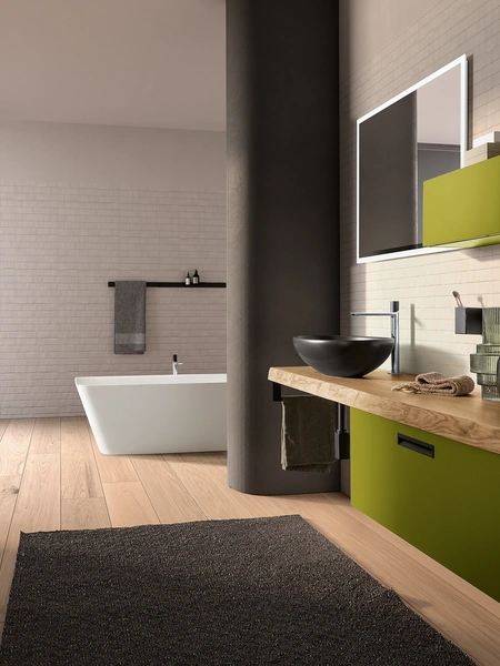 Mobile da Bagno siospeso in laccato e legno Essenze 10 di Archeda