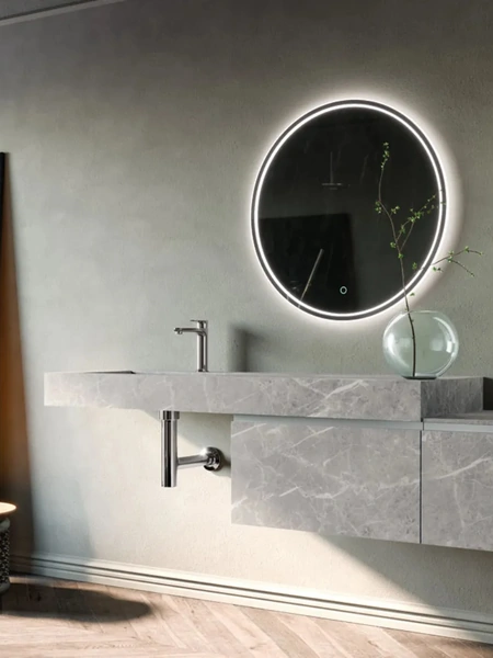 Mobile da Bagno Linea 02 in HPL e laccato opaco di Archeda