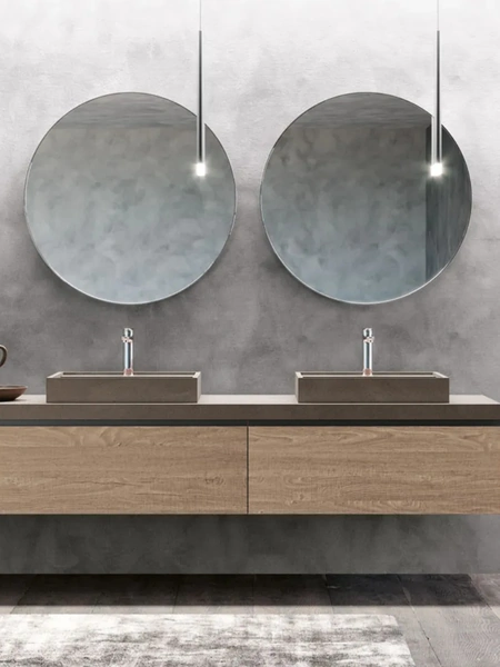 Mobile da Bagno sospeso con doppio lavabo Linea 05 di Archeda
