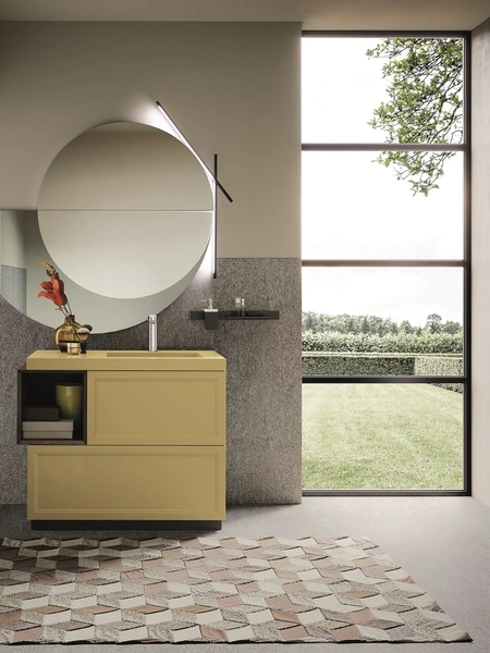 Mobile da Bagno a terra laccato opaco Seta 04 di Archeda