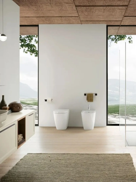 Mobile da Bagno sospeso laccato opaco Seta 05 di Archeda