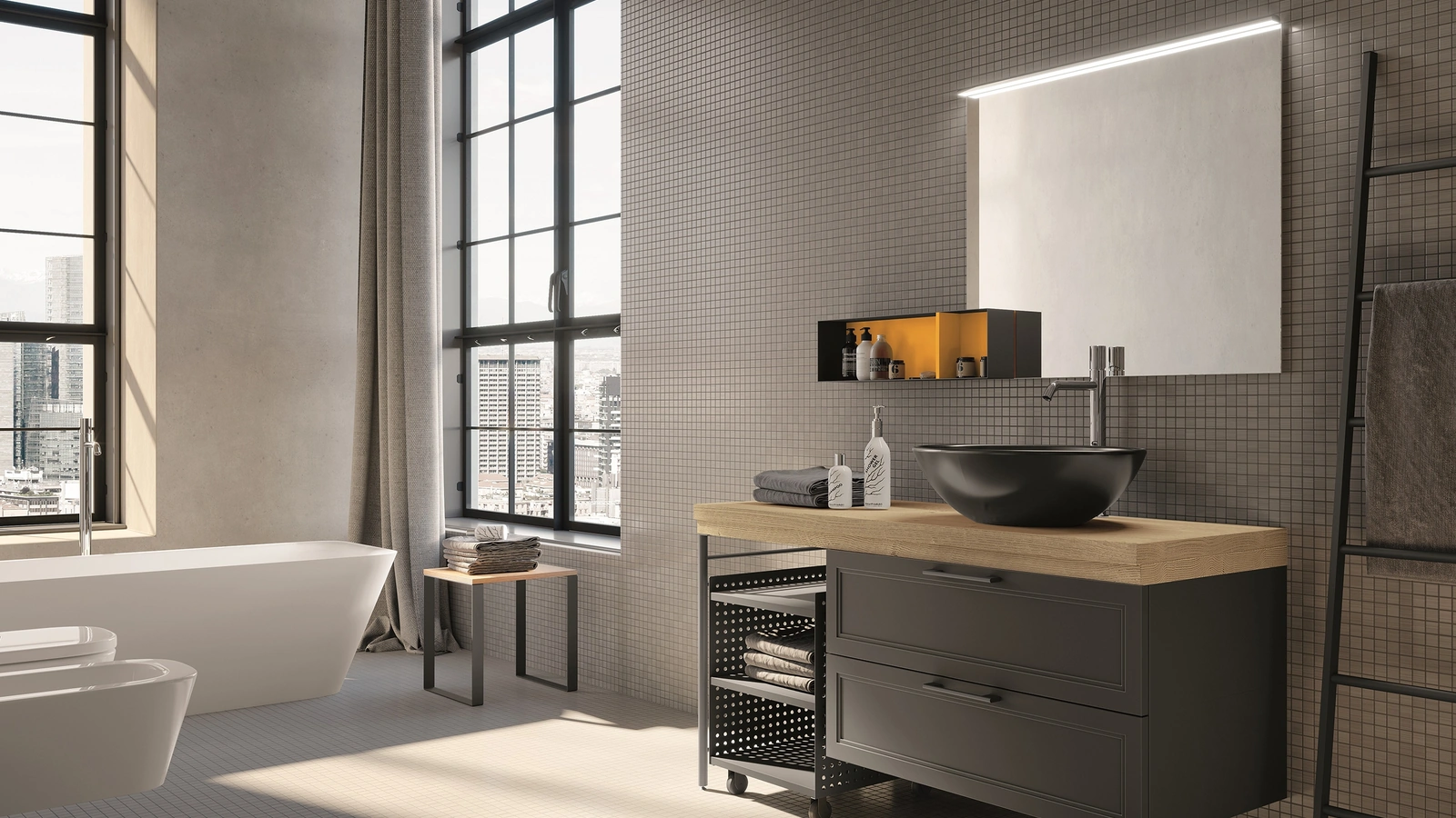 Mobile da Bagno sospeso Seta 08 di Archeda