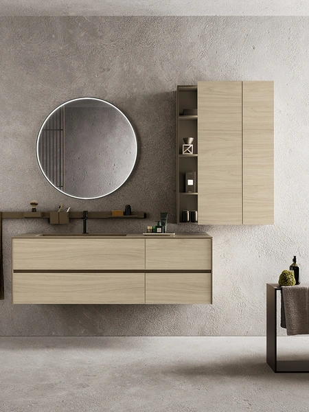 Mobile da Bagno sospeso in legno Tulle 11 di Archeda