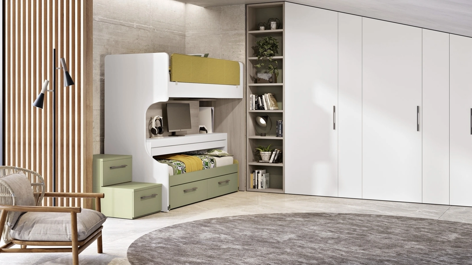 Cameretta 137 con letto scorrevole di Ferrimobili