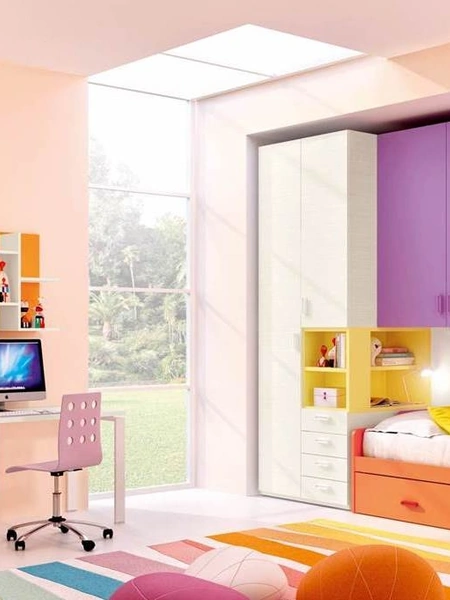 Cameretta per Ragazze 614 a ponte con scrivania di Ferrimobili