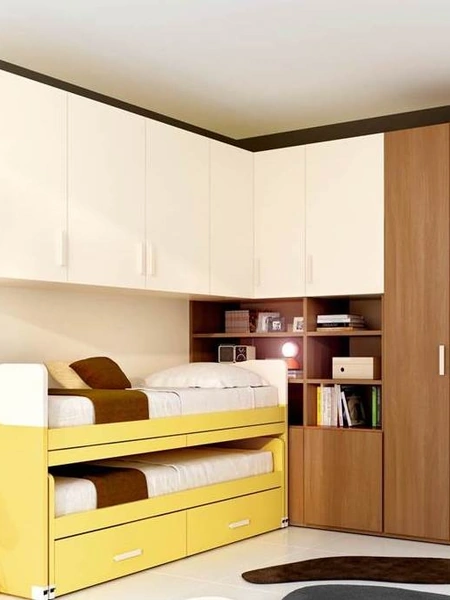 Cameretta per Ragazzi 621 a ponte con secondo letto estraibile di Ferrimobili