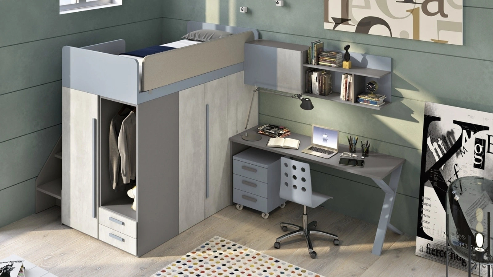 Cameretta 140 a soppalco di Ferrimobili