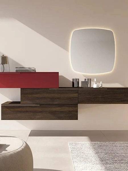 Comò Aria sospeso in melaminico e laccato di Adok