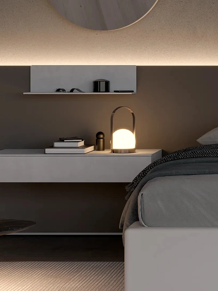 Comodino sospeso Fly in nobilitato effetto Calce di Adok