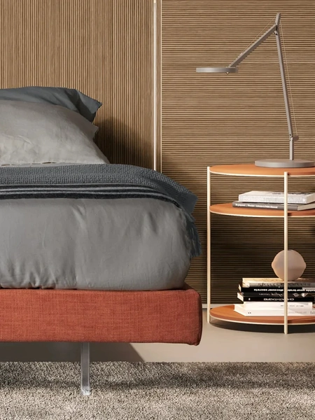 Comodino Polar in nobilitato e metallo di Adok