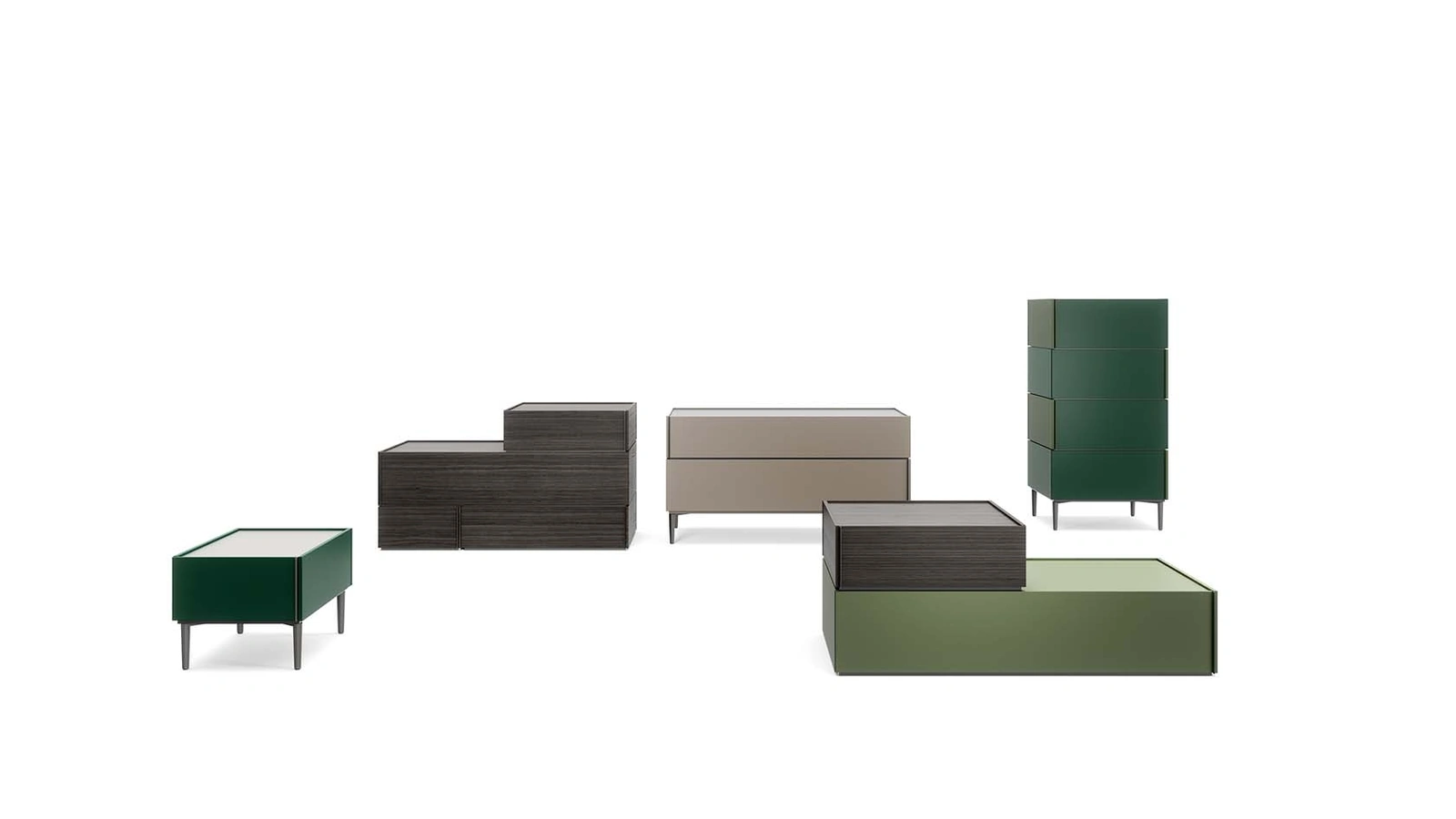 Gruppo Notte Giro Giro System in laccato o melaminico di Novamobili