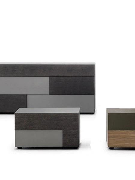 Gruppo Notte Insieme in laccato opaco e legno impiallacciato di Sangiacomo