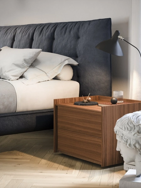 Comodino Sly in legno noce canaletto di Novamobili