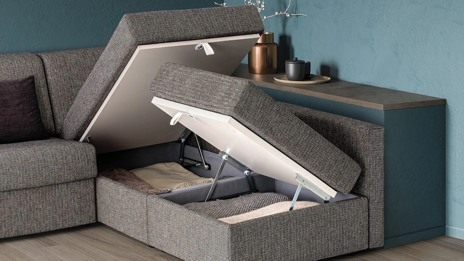 Divano letto con penisola contenitore Park di Confort Line
