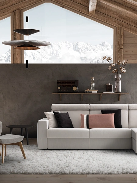 Divano letto con penisola contenitore Space di Confort Line