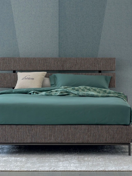 Letto in tessuto con box contenitore Banco di Oggioni