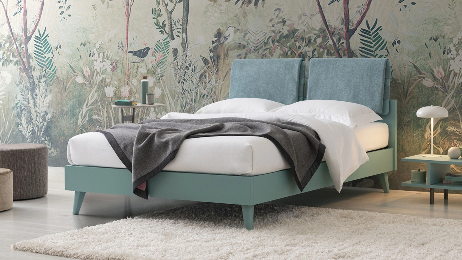 Letto in legno laccato Both di Oggioni