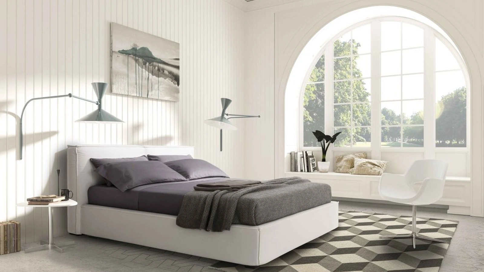 Letto in tessuto con testiera imbottita e box contenitore Logo di Confort Line
