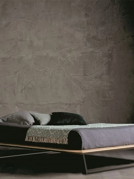 Letto in rovere con gambe in ferro Diamante Sommier di Alta Corte